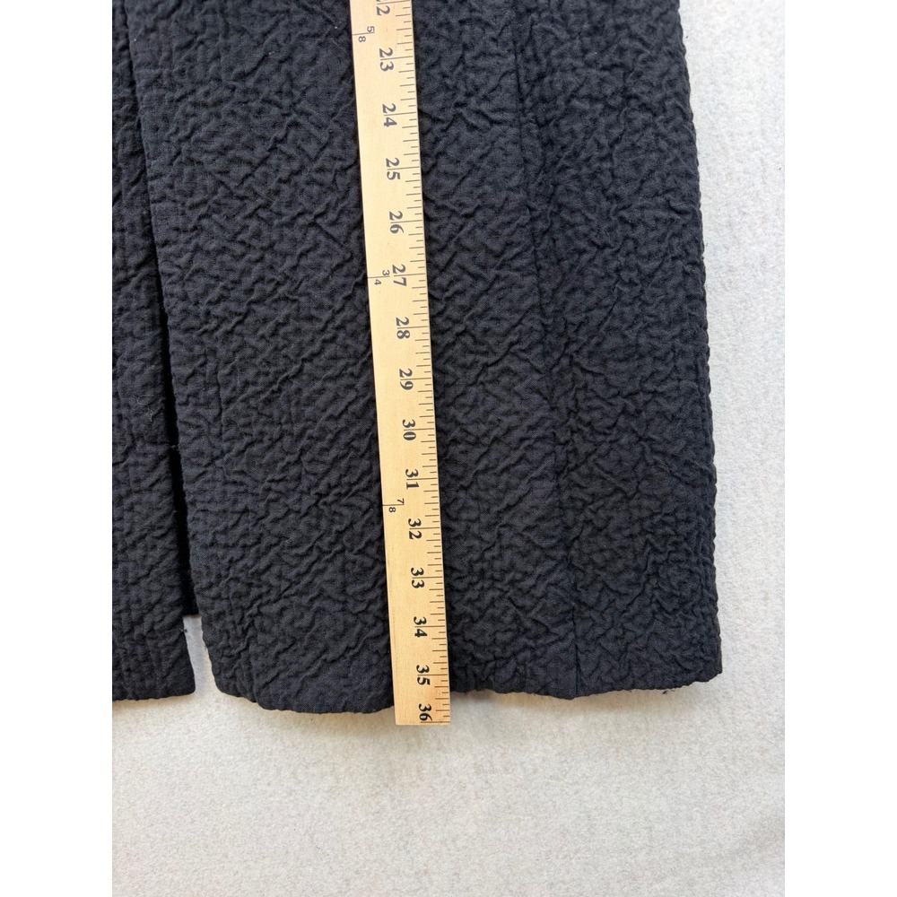 Eileen Fisher Black Italian Wool Linen Textured Frog Toggle Long Coat R6EW-1 S - Picture 4 of 8
